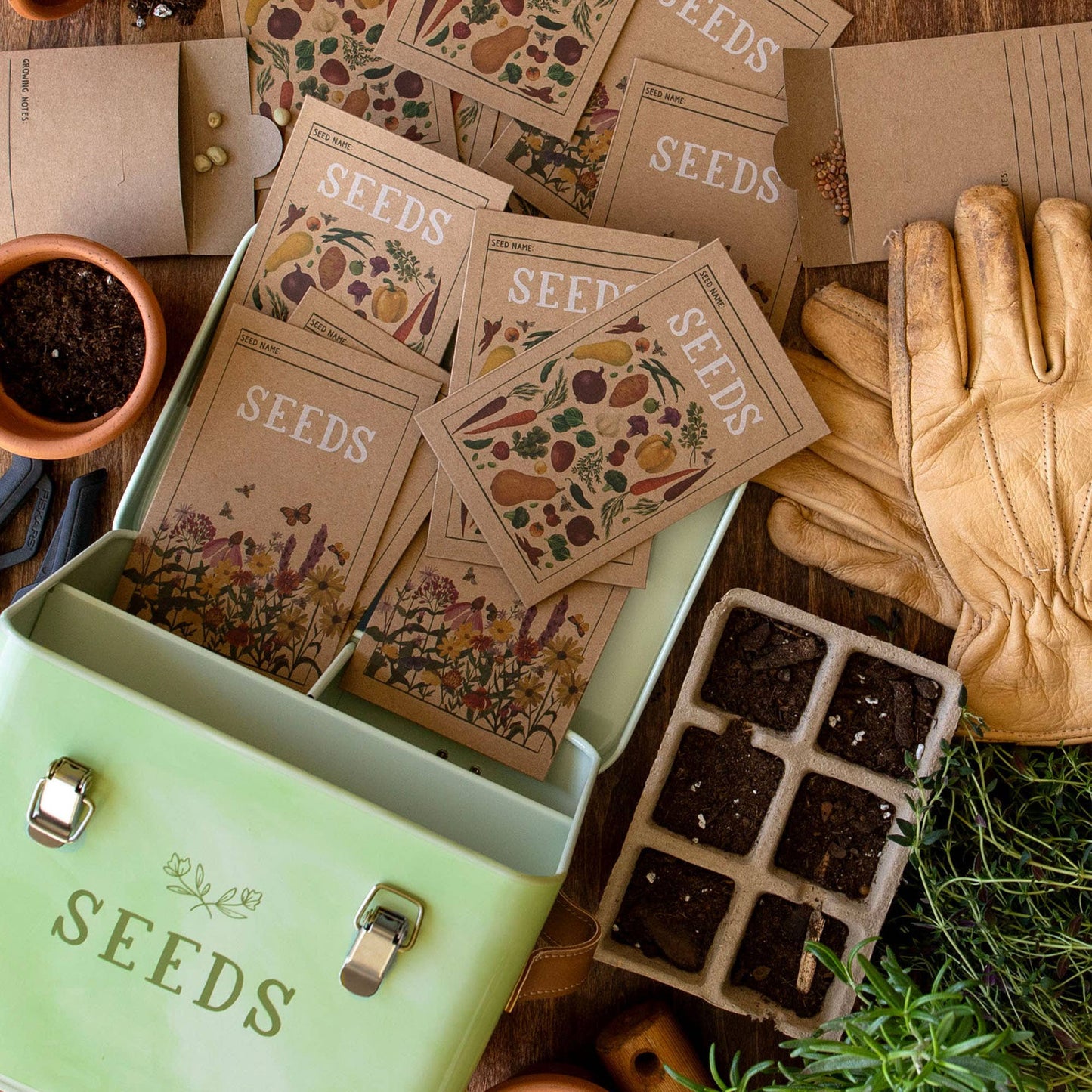 Green Seed Storage Box