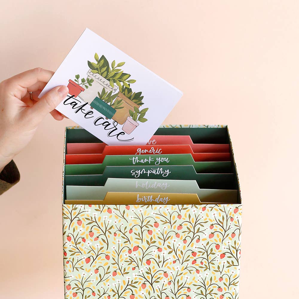 Strawberry Meadow Greeting Card Container