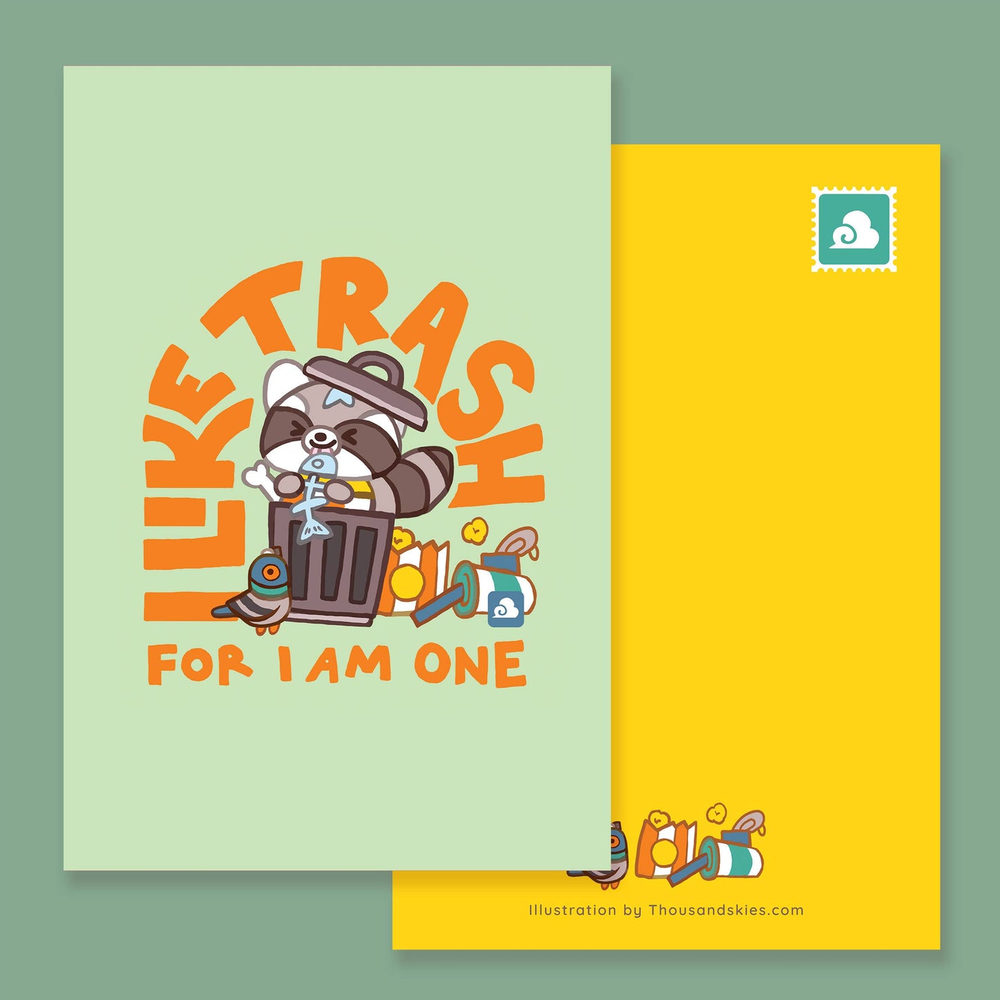 I Like Trash Postcard