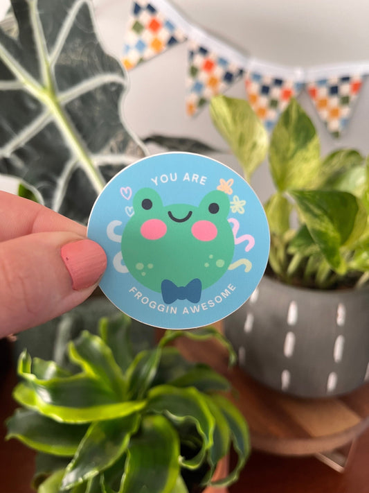 Froggin Awesome Sticker