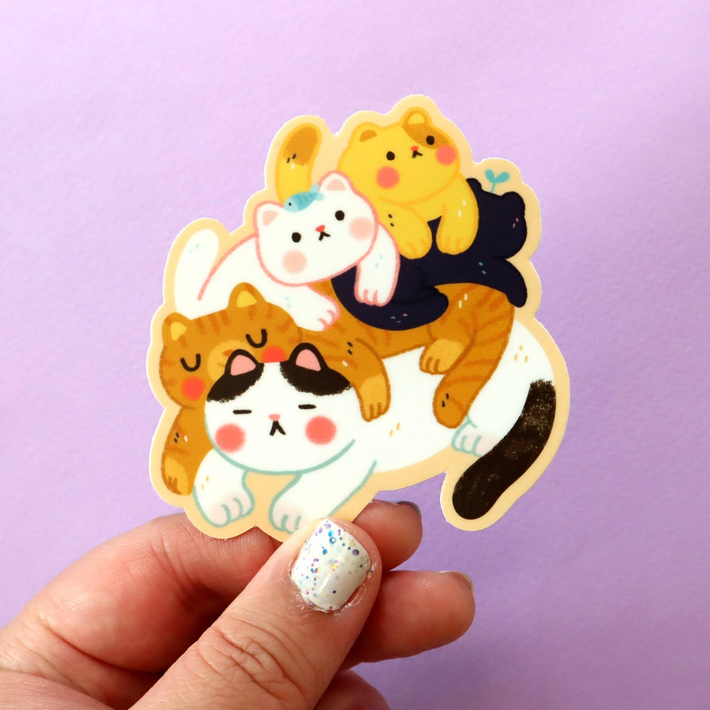 Kitty Pile Sticker