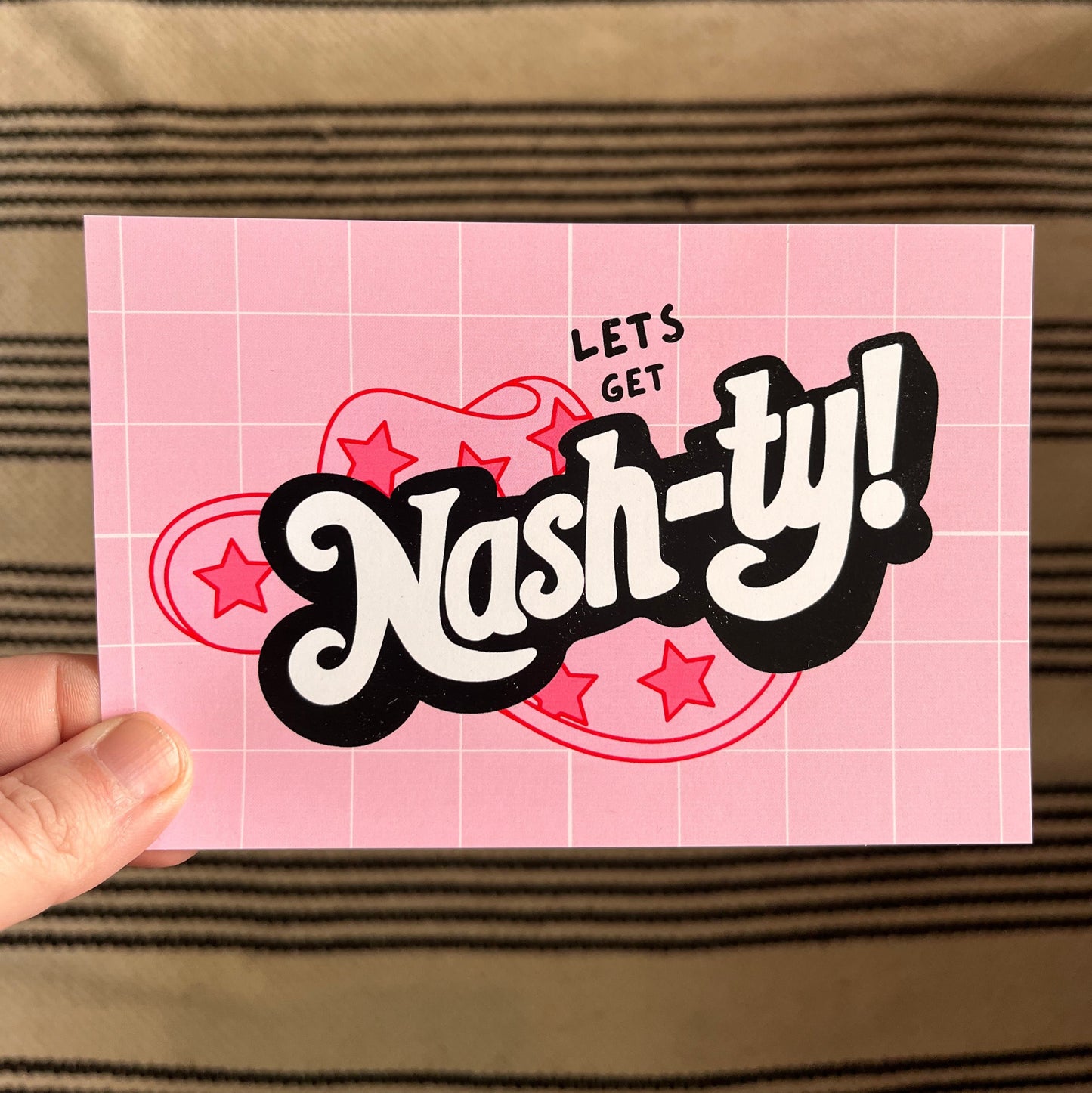 Let's Get Nashty Pink Postcard