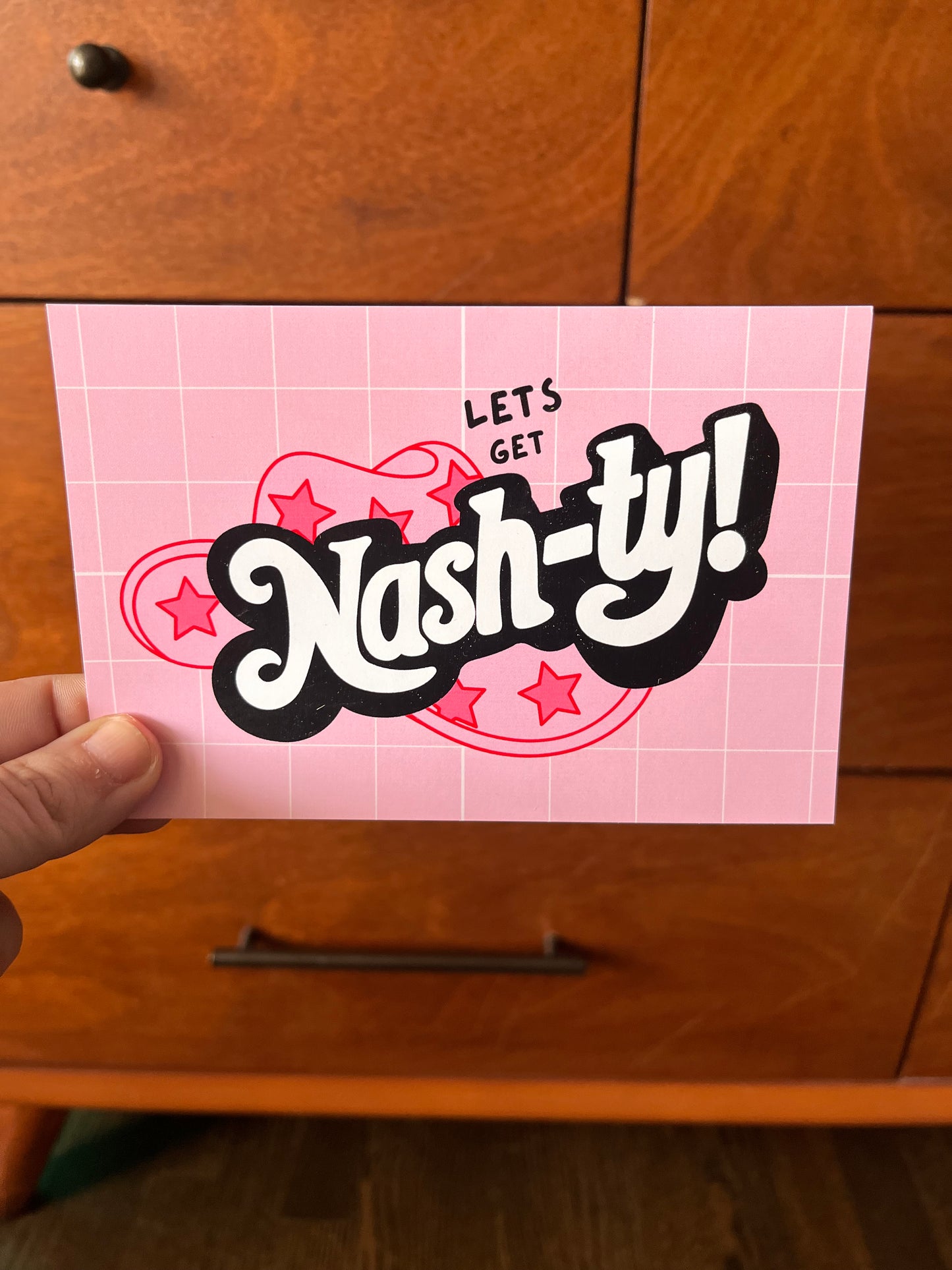 Let's Get Nashty Pink Postcard