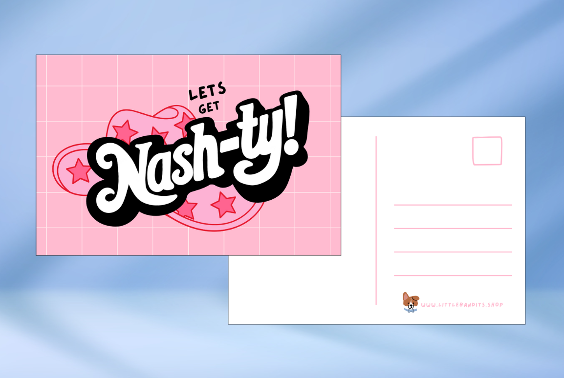 Let's Get Nashty Pink Postcard