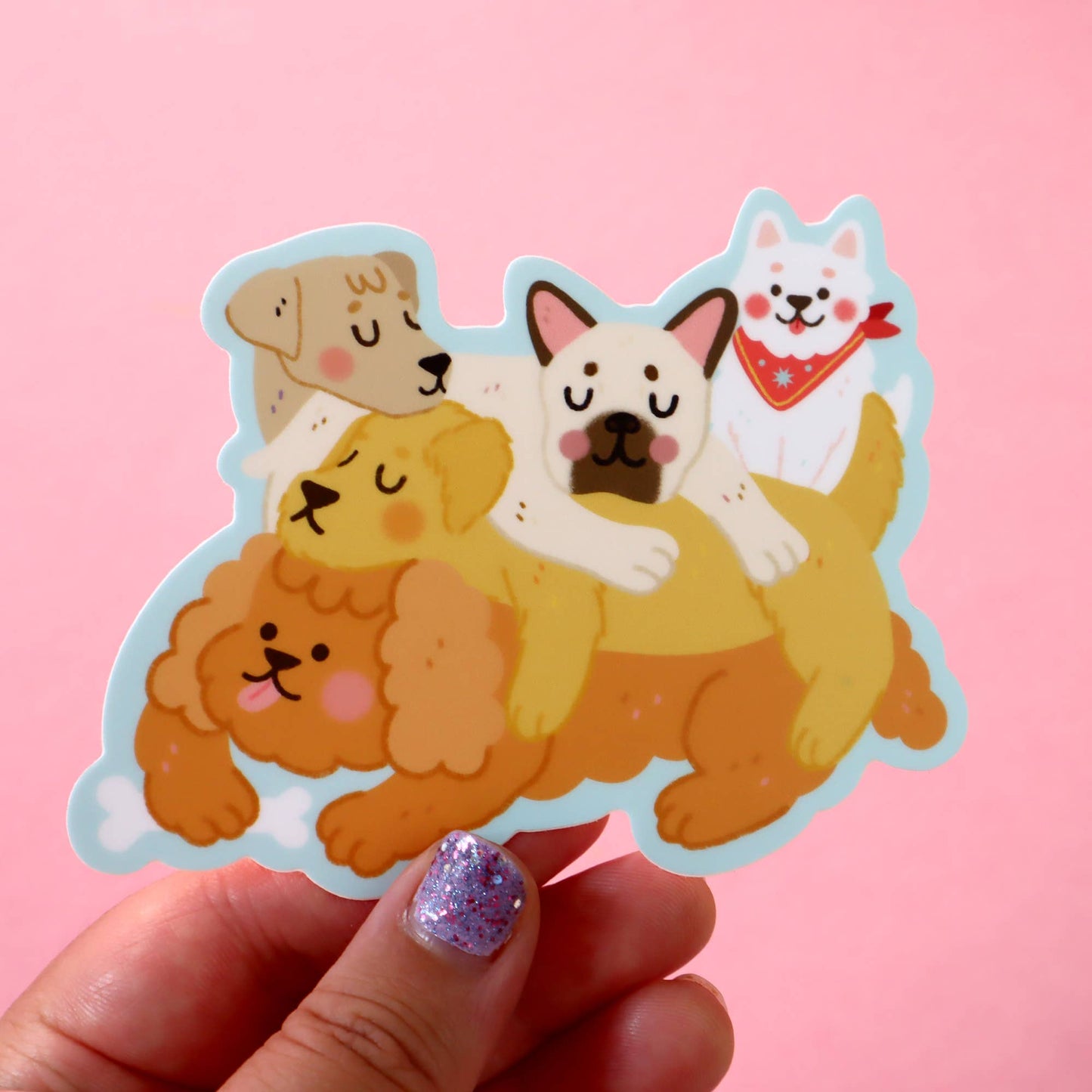 Puppy Pile Sticker