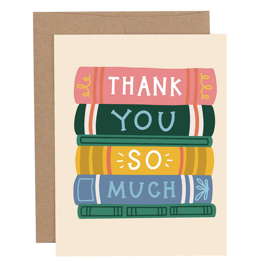 "Thank You" Book Stack Greeting Card
