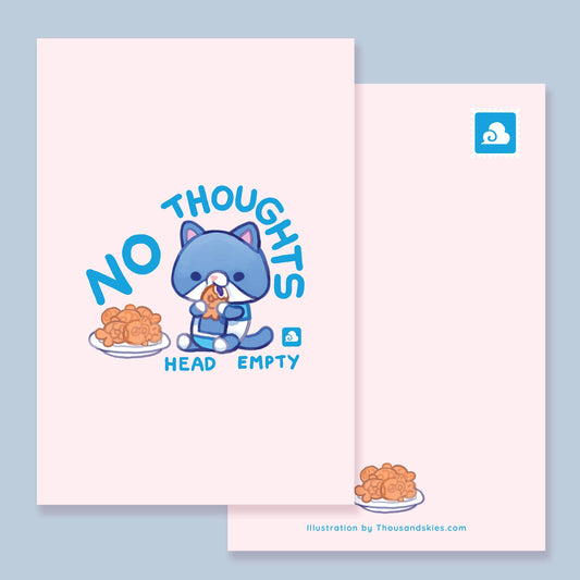 No Thoughts Head Empty Postcard