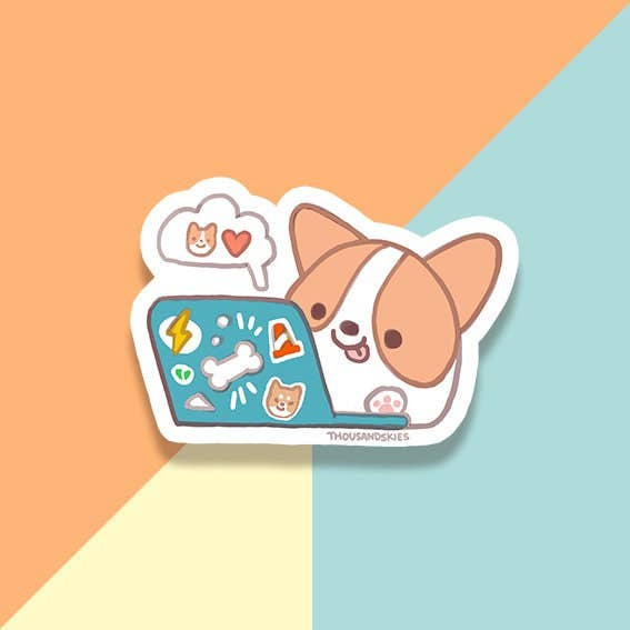 Corgi Laptop Sticker